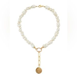 MAISON IREM PEARL COIN BAROQUE NOVELLE NECKLACE